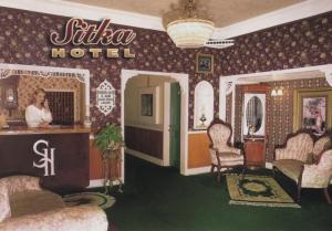 Sitka Hotel Sitka AK Alaska Interior Lincoln St. Vintage Postcard D15