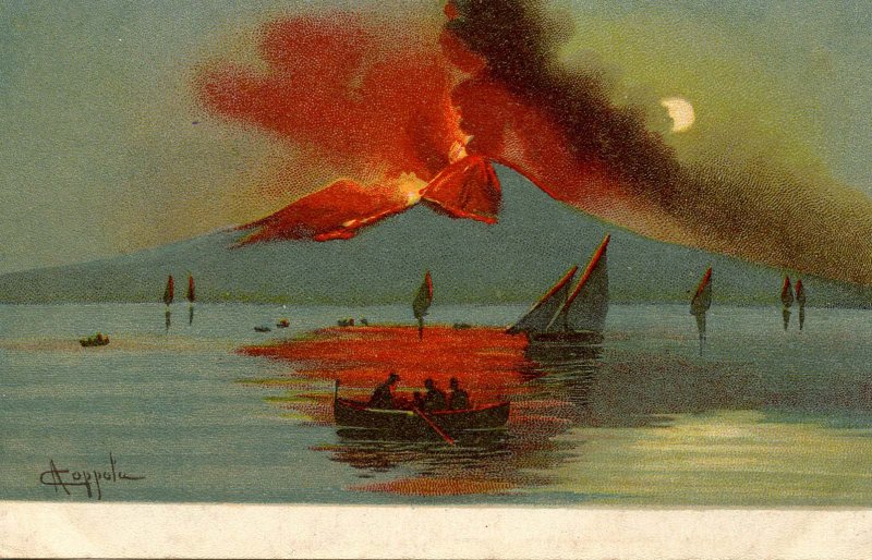 Italy - Mt Vesuvius Volcano Eruption.  Artist: Coppola