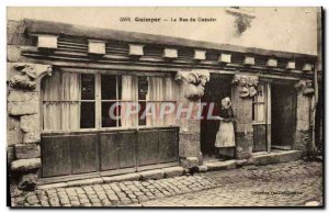 Old Postcard Quimper La Rue Guéodet Folklore Woman