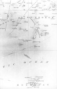 Maine Islands Outline Map Real Photo Antique Postcard K60928