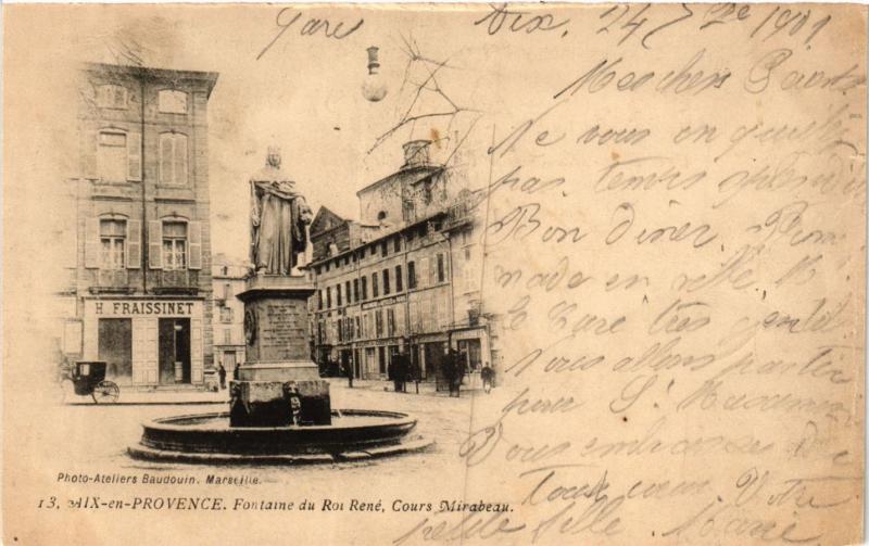 CPA AIX-en-PROVENCE Fontaine du Roy Rene-Cours Mirabeau (339938)