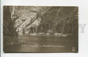 477401 WWI German navy fleet Oldenburg in Norway Vintage photo postcard