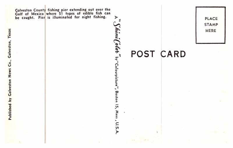 Postcard PIER SCENE Galveston Texas TX AR4267