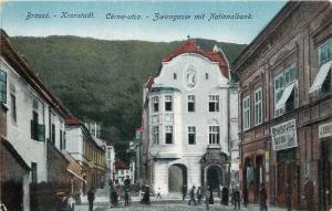 Transylvania Romania Brasso Brasov Kronstadt National Bank Cerna animated street