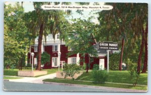 HOUSTON, TX Texas ~ Roadside GREEN PARROT RESTAURANT c1940s Linen  Postcard