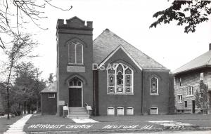 A65/ Peotone Illinois Il Real Photo RPPC Postcard c40s Methodist Church