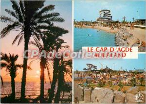 Postcard Modern Languedoc Cap d'Agde Aquailand First Aquatic Park in Europe