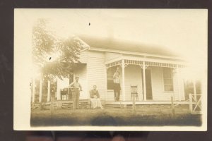 RPPC COLE CAMP MISSOURI OLA HAWKINS RESIDENCE 1913 REAL PHOTO POSTCARD MO.