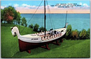 Leif Erikson Viking Ship Erikson Park On London Road Duluth Minnesota Postcard