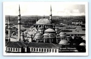 Postcard Turkey Istanbul Sulemaniye Mosque RPPC Real Photo K10