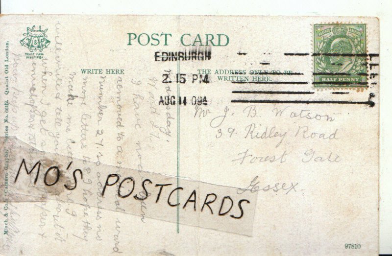 Genealogy Postcard - Watson - Ridley Road - Forest Gate - Essex - Ref 263B