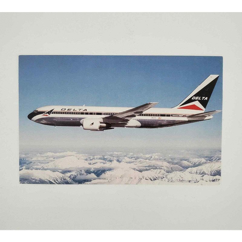 Jet Airplane Delta Boeing In Flight Advertising Postcard
