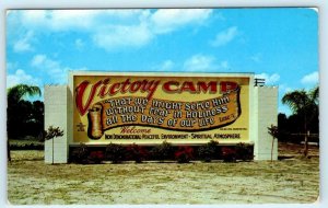 PALMETTO, Florida FL ~ Billboard VICTORY CAMP Roadside Campground 1950s Postcard