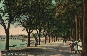 Vintage Postcard 1910's South Walk Barnstaple Devon England UK