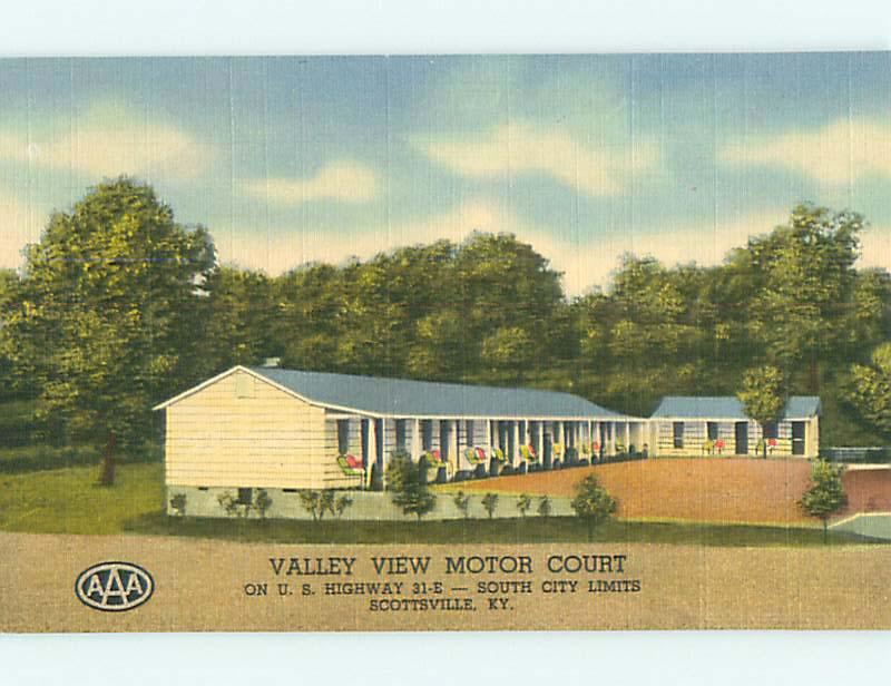 Unused Linen VALLEY VIEW MOTOR COURT MOTEL Scottsville Kentucky KY u8312-22