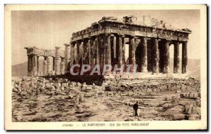 Old Postcard Athens Parthenon North West coast View