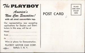 Auto Car Advertising Playboy Motor Car Corp Buffalo NY Old Postcard