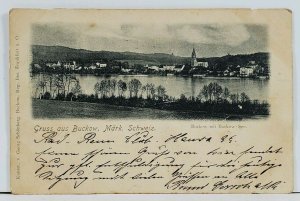 Germany Gruss aus Buckow Märkischen Schweiz Bockow Lake 1899 Postcard L1
