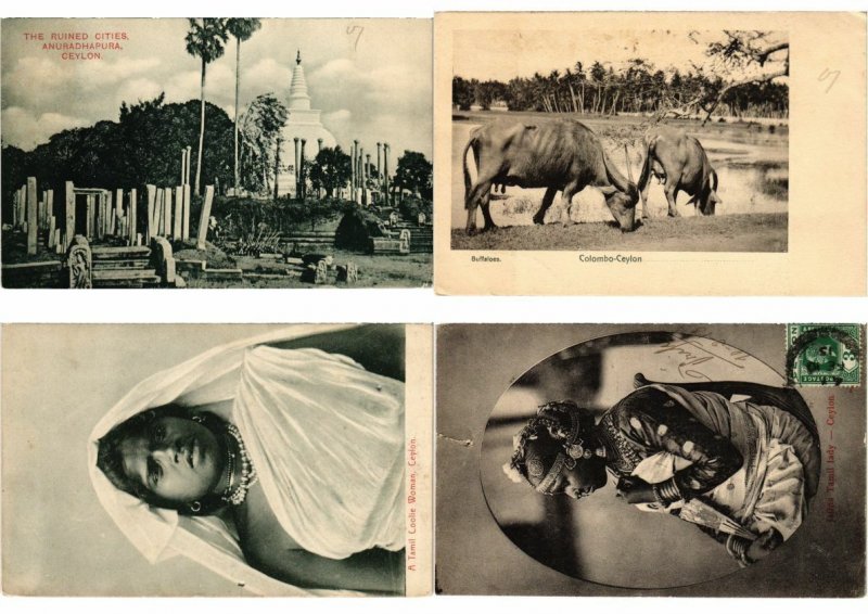 CEYLON SRI-LANKA ASIA 56 Vintage Postcards Pre-1930 ALL POOR CONDITION (L2721)