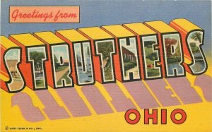 Struthers Ohio Large Letters Multi View Mahoning Teich 1940s Postcard 21-11259