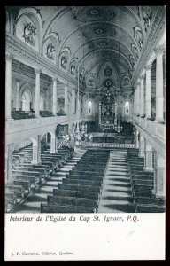 dc1466 - CAP ST. IGNACE Quebec Postcard 1910s Church Interior by Garneau