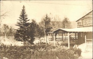 Rangeley Maine ME Yorks Log Village Bicknell Vintage Real Photo Postcard