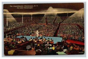 Vintage 1951 Postcard - Audience at The Amphitheatre Lake Chautauqua New York