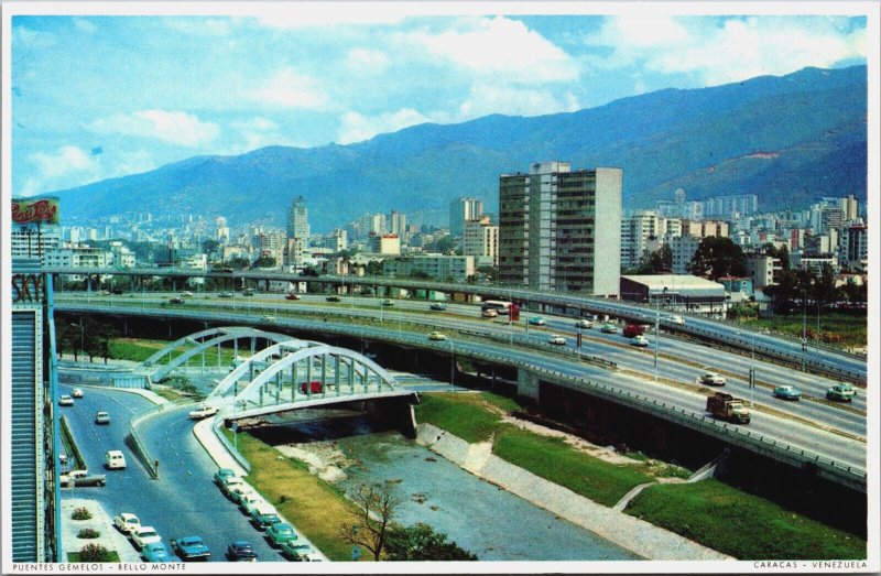 Venezuela Twin Bridge Near To Sears Bello Monte Caracas Postcard C059