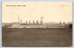 Minerva Ohio~The Owen Pottery Factory~Fair Store Publisher~1909 B&W Postcard 