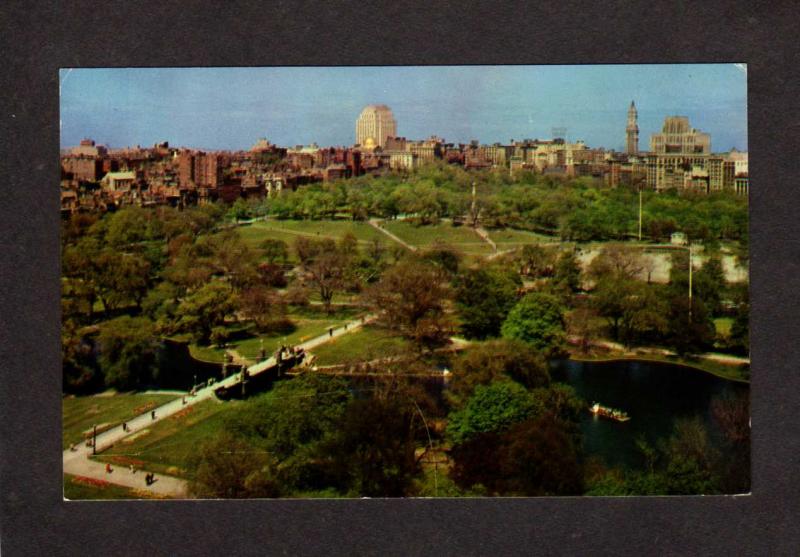 MA Public Garden Common Park Boston Mass Massachusetts Postcard Ritz Carlton