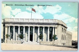 1910 Montreal Quebec QC Canada Postcard Municipal Library Exterior Building View