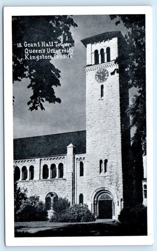 KINGSTON, Ontario Canada ~ QUEEN'S UNIVERSITY Grant Hall Tower  Postcard