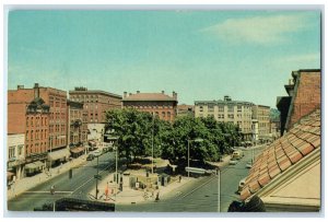 c1960 Aerial View City's Center Street New Britain Connecticut Unposted Postcard