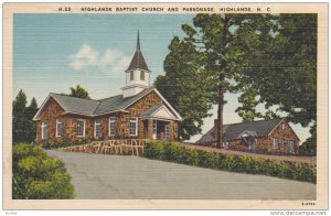 Exterior, Highlands Baptist Church and Parsonage, Highlands, North Carolina, ...