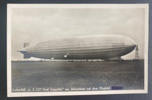 Mint Germany Real Picture Postcard Graf Zeppelin LZ 127 Anchor Mast