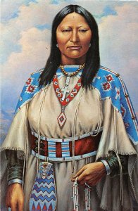 J25/ Native American Indian Postcard Chrome Chief Ouray Wife Ute Chipeta 257