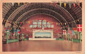 MI Saugatuck Michigan-Big Pavilion-Vintage Linen 1939 Postcard (D14)