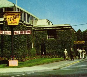 VICTORIA BC Tussaud Wax Museum Royal London Crystal Garden Chrome Vtg Postcard