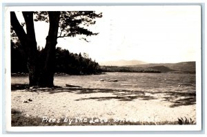 1941 Pikes By The Lake Shore Boat Mountain Bristol NH RPPC Posted Photo Postcard