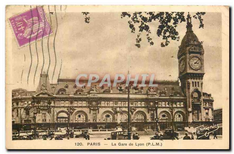 Old Postcard Paris Gare du Lyon P L M