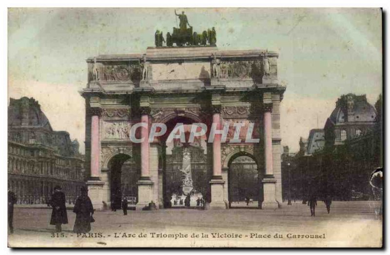 Paris Postcard Old Arch of the Carousel Square Victory