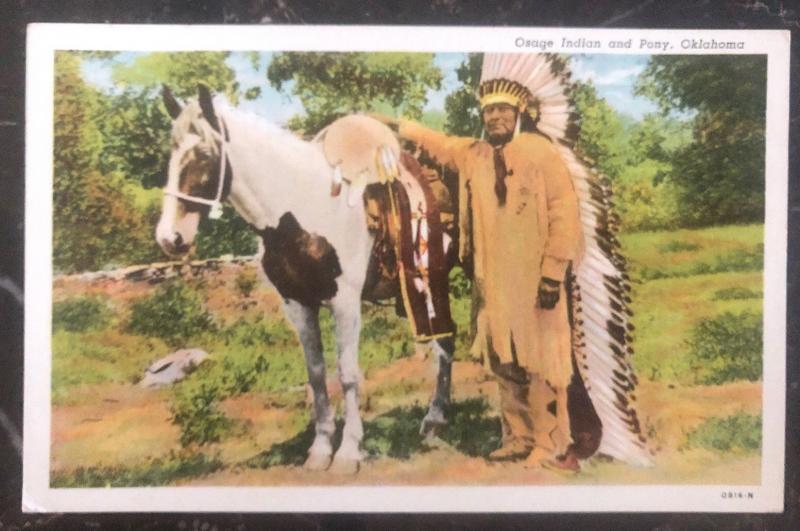 Mint USA PPC Picture Postcard Native American Osage Indiana & Pony Oklahoma