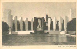 1933 Chicago World's Fair Hall of Science Upper Court  B&W Litho Postcar...