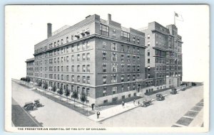 CHICAGO, IL Illinois ~ Street Scene PRESBYTERIAL HOSPITAL  c1910s Postcard