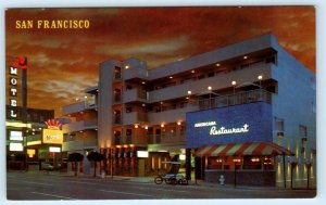 SAN FRANCISCO, CA ~ Grialou's AMERICANA MOTEL Restaurant 1960s Roadside Postcard