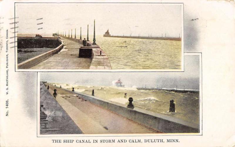 Duluth Minnesota Ship Canal Multiview Antique Postcard K64248