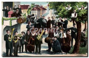 Postcard Old Brewery Beer Cello Horns