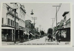 FREDERICK MD N Market St Looking North From Second Early View Repro Postcard M20