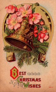 Christmas With Flowers and Gold Bell