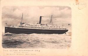 Clyde Steamship Co, SS Huron Ship 1906 stain right top corner